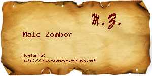 Maic Zombor névjegykártya